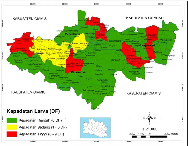 Gambar 2. Kasus DBD perbulan dan Curah Hujan Tahun 2007 – Agustus 2012 di Kota Banjar, Jawa Barat 