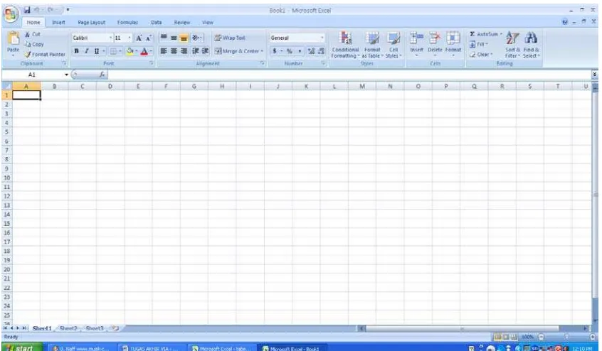 Gambar 5.2 Tampilan Jendela Microsoft Excel 