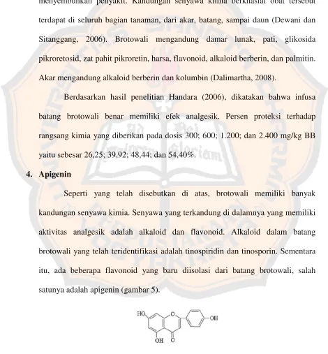 Gambar 5. Struktur apigenin (Dweck dan Cavin, 2006)