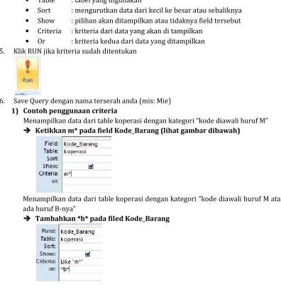 Table : tabel yang digunakan 