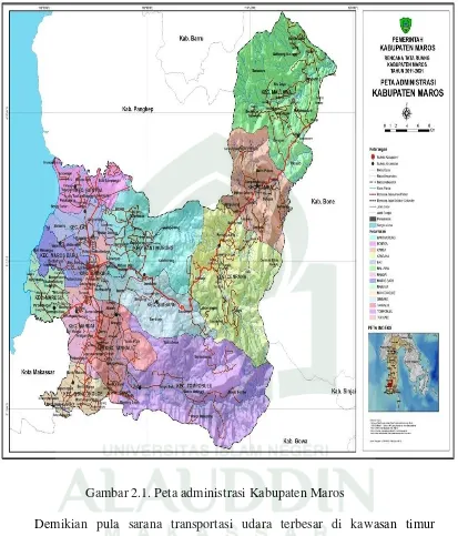 Gambar 2.1. Peta administrasi Kabupaten Maros 