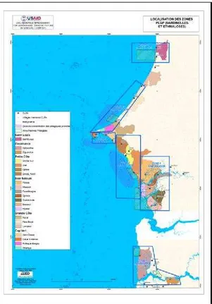 Figure 5 : Carte de localisation des CLPA ciblés dans le cadre de l’élaboration du plan de gestion des pélagiques 