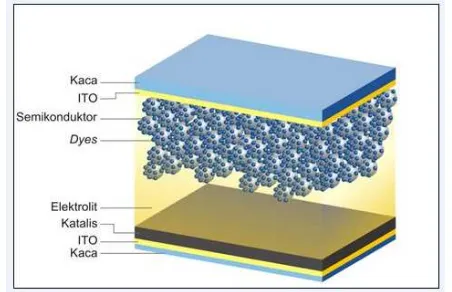 Gambar 2.6. Struktur Dye Sensitized Solar Cell  