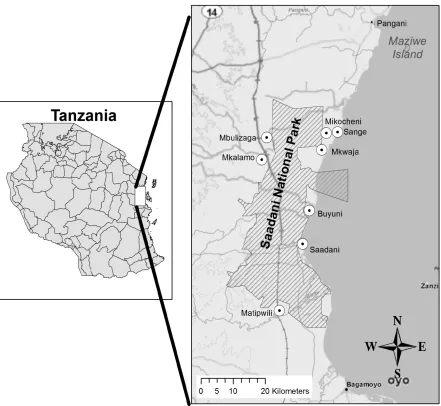 Figure 2. Map of SANAPA and villages surveyed 