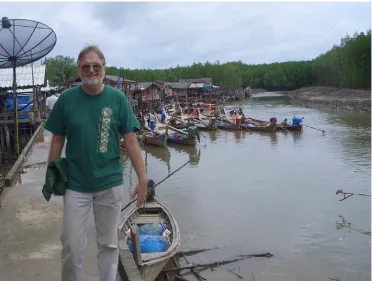Figure 2.  Low tide in Village 2.  Note cages in background. 