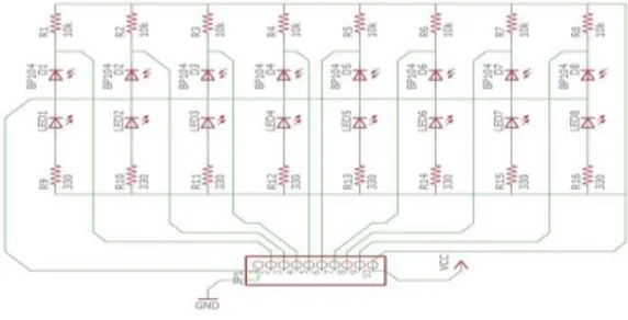 Gambar 4. Desain PCB untuk modul sensor 