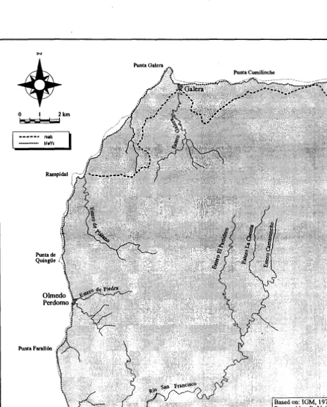 Fig. 2-lb Main featuresof the coastof the Atacames- Sua- Muisne ZEM, Galeraarea.