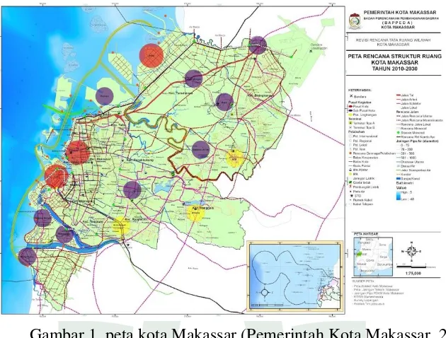 Gambar 1. peta kota Makassar (Pemerintah Kota Makassar, 2012). 