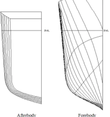 Gambar 1. Lines plan katamaran simetris FSO 