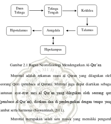 Gambar 2.1 Bagan Neorofisiologi Mendengarkan Al-Qur’an 