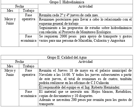 CUADRO 3.- CRONOGRAMA DE ACTIVIDADES Y REQUERIMIENTOS.