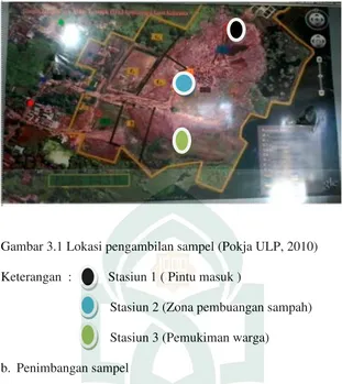 Gambar 3.1 Lokasi pengambilan sampel (Pokja ULP, 2010) 