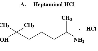 Gambar 1. Struktur molekul heptaminol HCl