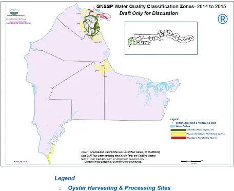 Figure 7.  Provisional Water Quality Classification Zones for Shellfish Harvesting