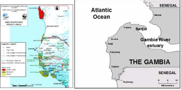 Figure 1. Areas of Biodiversity Significance in the WAMER and The Gambia River                 Estuary and Atlantic Coast 
