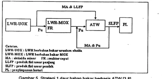 Gambar 5. Strategi 1 daur bahan bakar berbasis ATW [3,8]