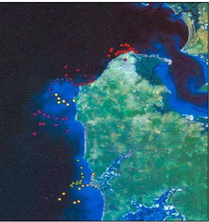 Figure 3: Locations of actual sole fishing from major landing sites 