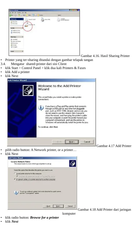 Gambar 4.18 Add Printer dari jaringan