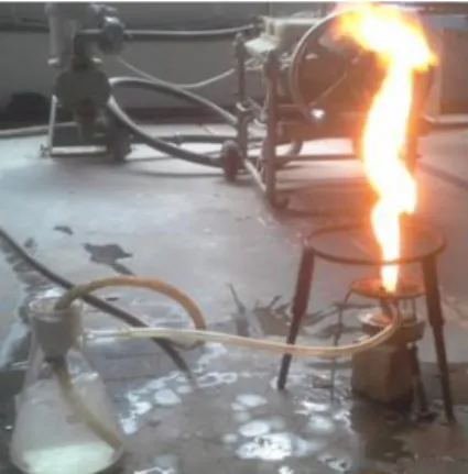 Gambar 3. Nyala api setelah purifikasi menggunakan larutan Ca(OH) 2 