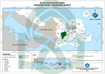Gambar 2.1. Peta Kabupaten Bima (BPS Kab. Bima,2011). 