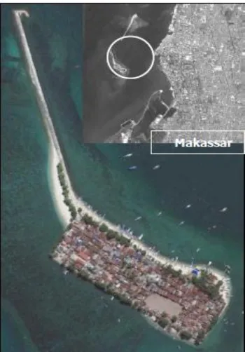 Gambar 2.7 Lokasi Pulau Lae-lae (Sumber: Google earth, 2017). 