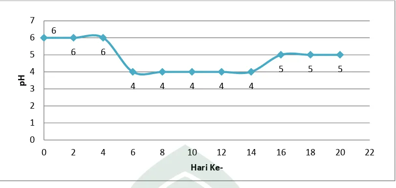 Gambar 4.4 pH masa Pertumbuhan Isoalt Cendawan Endofit Konsorsium III. 