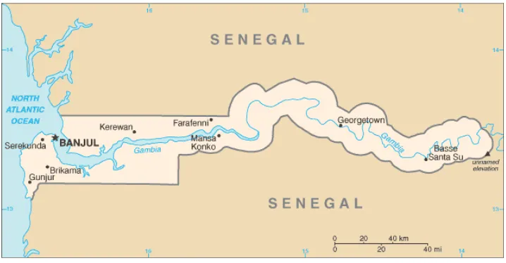 Figure 1: Map of The Gambia 