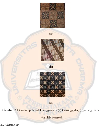 Gambar 2.1 Contoh pola batik Yogyakarta (a) kawunggalar, (b)parang barong, 