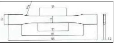 Gambar 3. Dimensi spesimen   