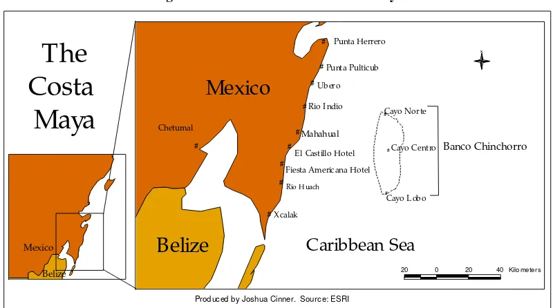 Figure 3.1  Mahahual and the Costa Maya.