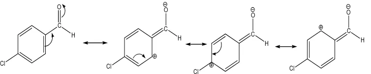 Gambar 6. Resonansi pada 4-klorobenzaldehid (McMurry, 2004) 