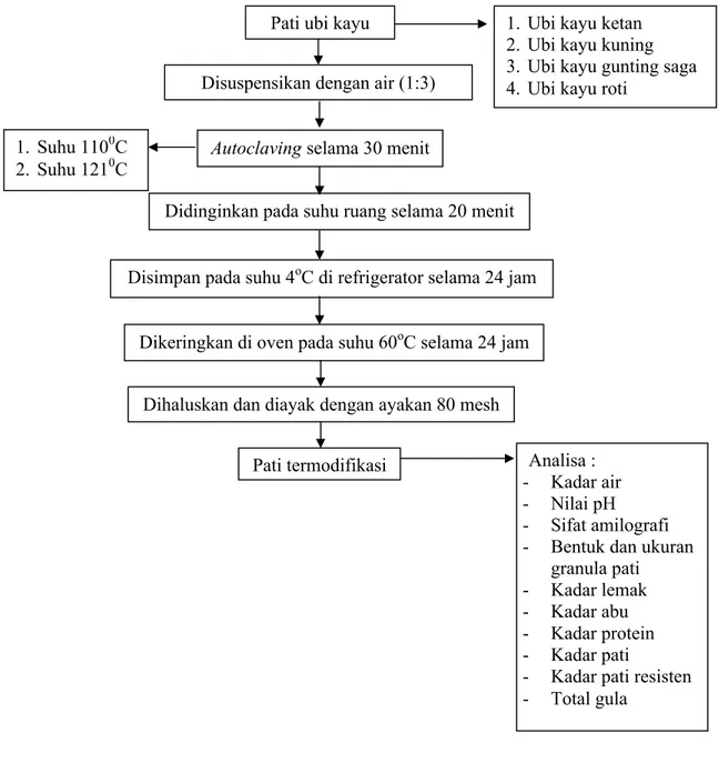 Gambar 3. Skema modifikasi pati ubi kayu secara fisikPati termodifikasi 
