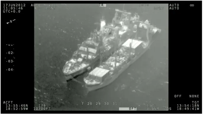 Figure 8 : Image de navire en train de faire du transbordement aux larges des eaux sénégalaise 