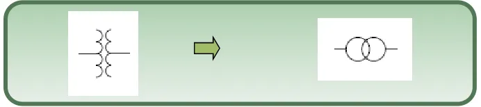 Gambar 1-3 Simbol Transformer 1 phase 