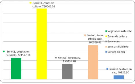 Figure 6: Statistiques des catégories d'occupation du sol (ha) 