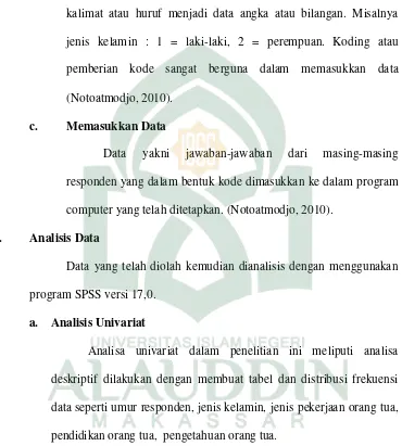 tabel dan dideskriptifkan dalam bentuk kalimat. 