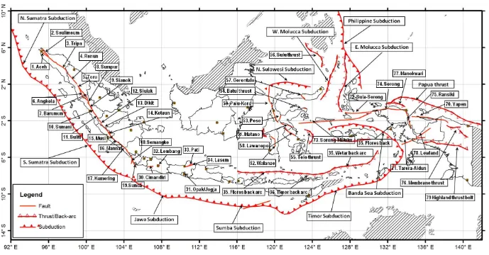Gambar 2. Peta Tektonik dan Sesar Aktif di Indonesia 