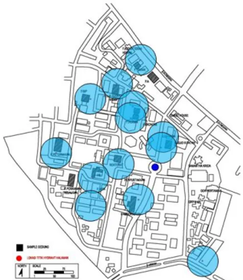Gambar 8. Peta Persebaran Hydrant Halaman  Kampus UB 