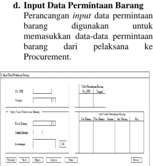 Gambar 5.9 Perancangan Input Data Pengeluaran Barang 