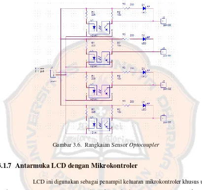 Gambar 3.6.  Rangkaian Sensor Optocoupler  