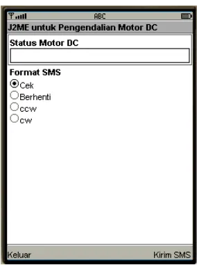 Gambar 3.22 Tampilan Cara Memilih Pilihan Memeriksa Status Motor DC 