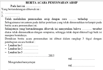 Gambar 2.1 Contoh Berita Acara Pemusnahan 