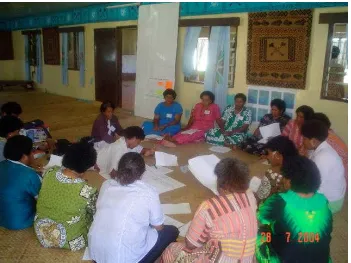 Figure 3. Village women from the Coral Coast developing Sanitation Action Plans.