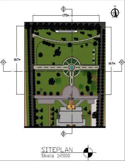 Gambar 4.4 SitePlan Lokasi Penelitian  Taman Biro Pusat Administrasi UniversitasSumatera Utara