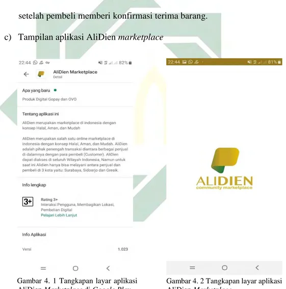 Gambar  4.  1 Tangkapan  layar  aplikasi  AliDien Marketplace di Google Play.