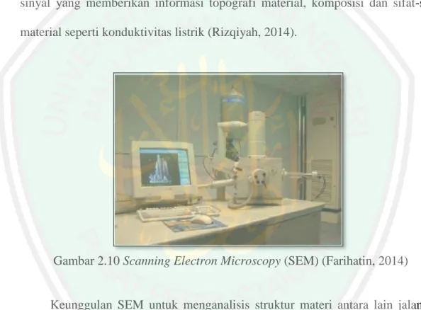 Gambar 2.10 Scanning Electron Microscopy (SEM) (Farihatin, 2014) 