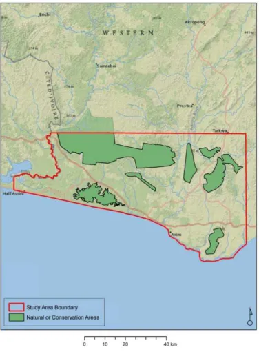 Figure 2: The reserves within the study area