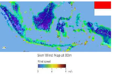 Gambar 5 Peta Potensi Energi Angin di Indonesia