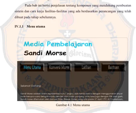 Gambar 4.1 Menu utama 