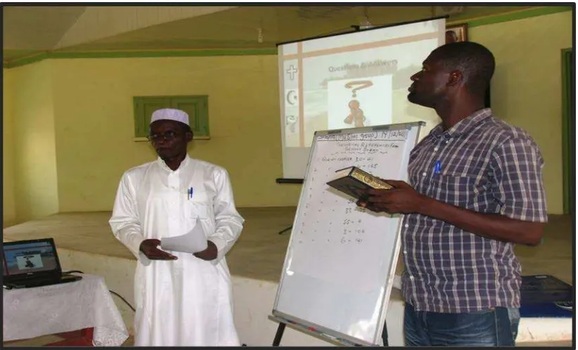 Figure 5 Muslim participants making a presentation of their findings on reference theology on creation care 